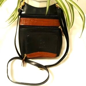 Bellerose Faux Leather crossbody bag  black and brown purse